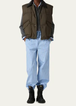 Miu MiuLeather Collar Oversized Puffer Vest