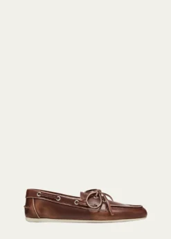 Miu MiuLeather Lace-Up Moccasins