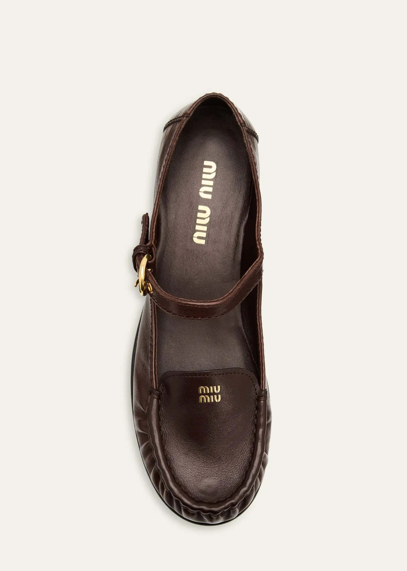 Miu MiuLeather Mary Jane Loafers