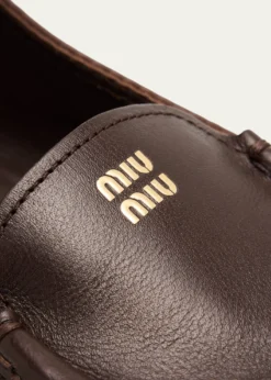 Miu MiuLeather Mary Jane Loafers