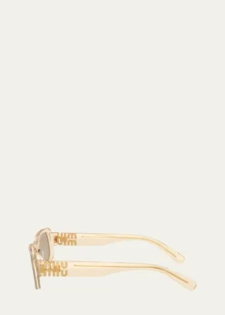 Miu MiuLogo Acetate Rectangular Sunglasses