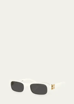 Miu MiuLogo Acetate Rectangular Sunglasses