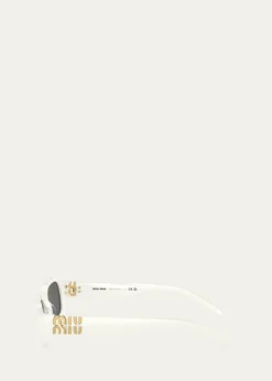 Miu MiuLogo Acetate Rectangular Sunglasses