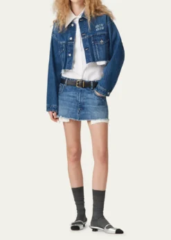 Miu MiuLogo Cropped Denim Jacket