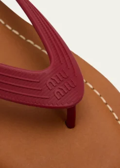 Miu MiuLogo Flat Thong Sandals
