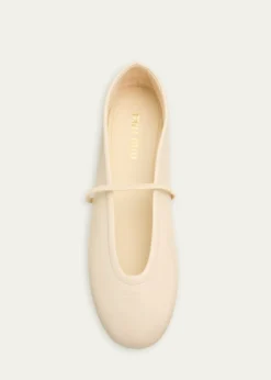 Miu MiuLogo Leather Ballerina Flats
