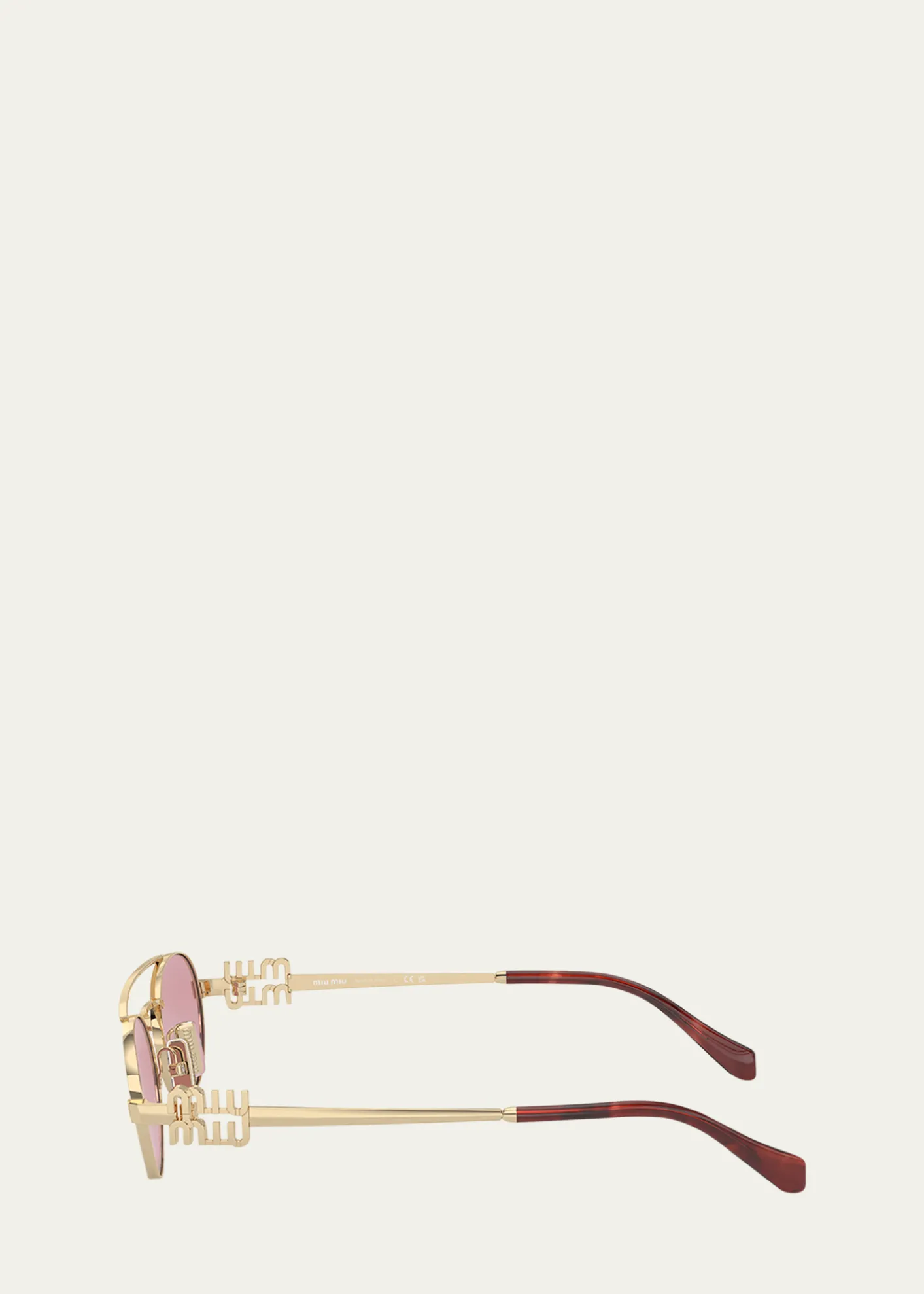 Miu MiuLogo Metal Aviator Sunglasses