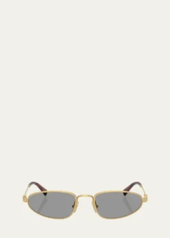 Miu MiuLogo Metal Oval Sunglasses