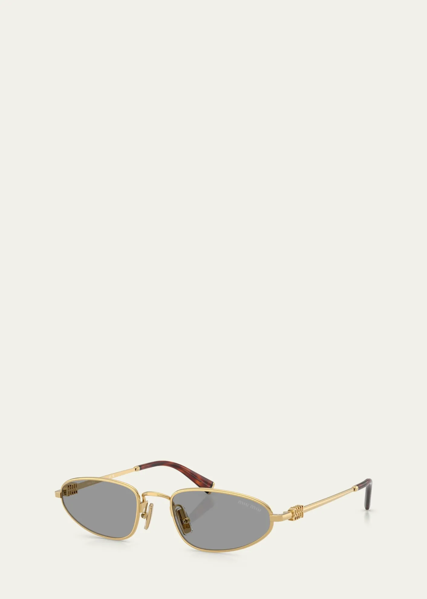 Miu MiuLogo Metal Oval Sunglasses