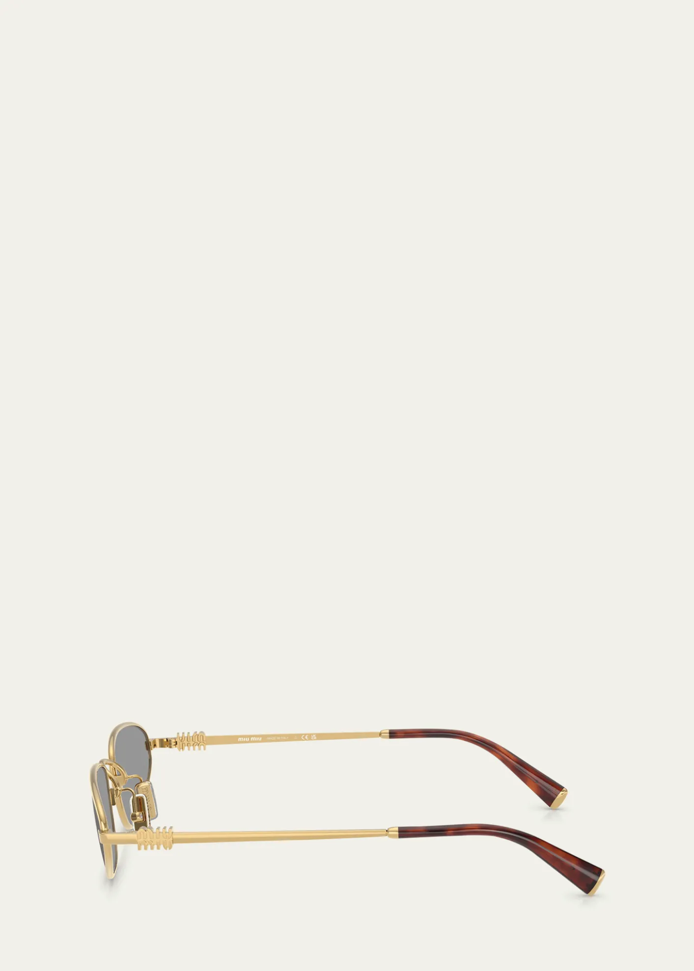 Miu MiuLogo Metal Oval Sunglasses