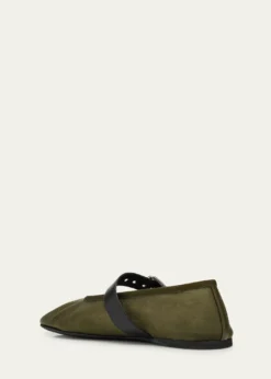 Miu MiuMesh Buckle Mary-Jane Ballerina Flats