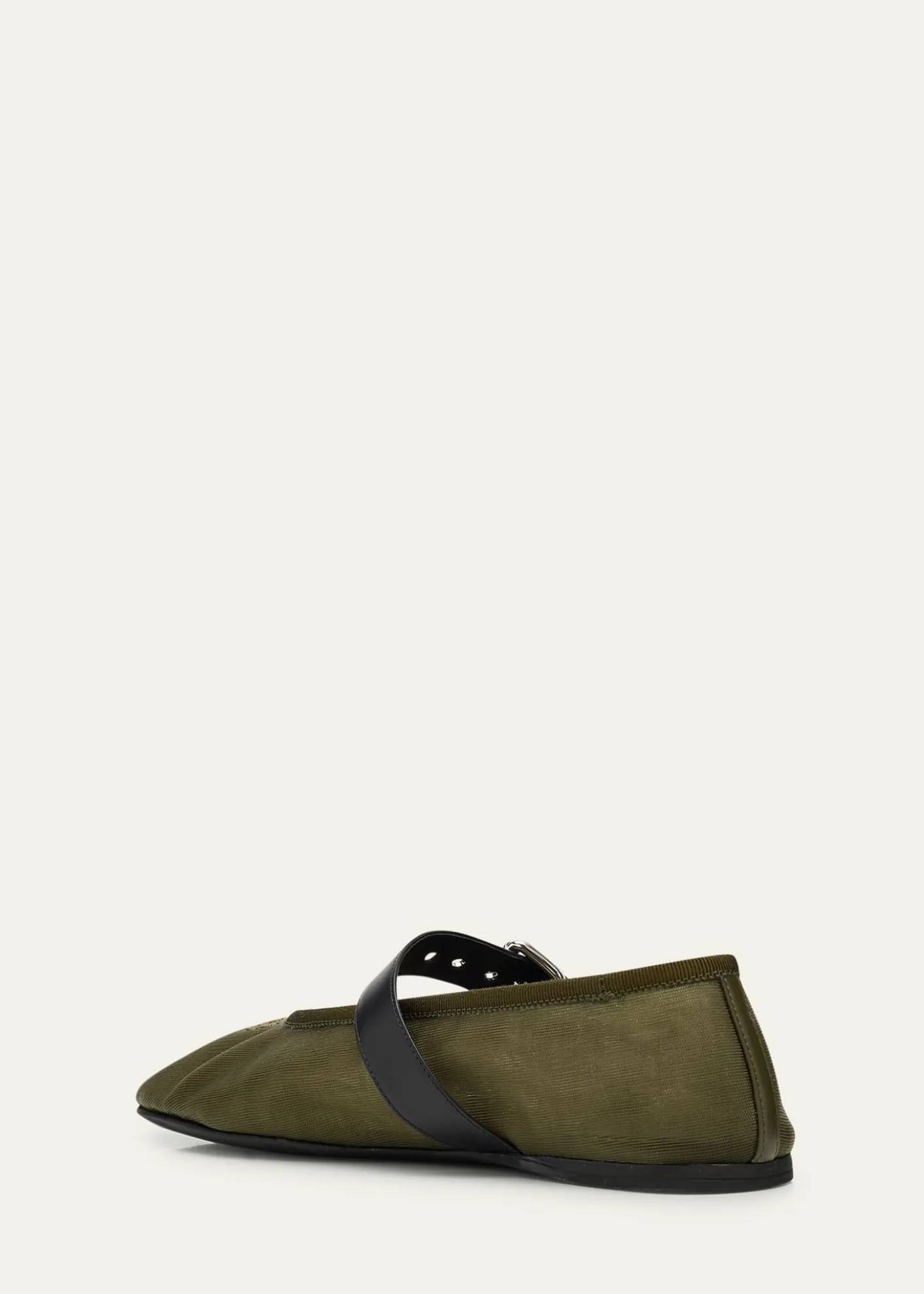 Miu MiuMesh Buckle Mary-Jane Ballerina Flats