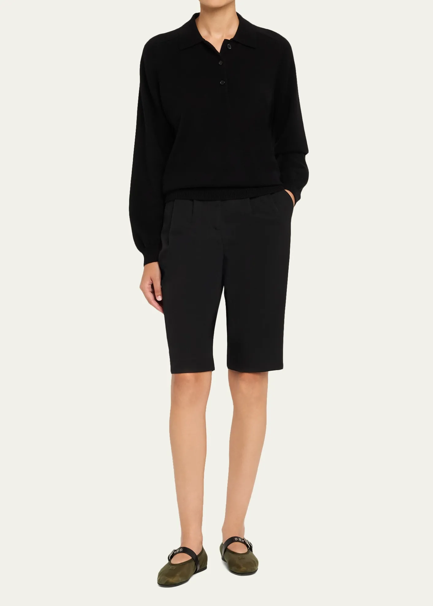 Miu MiuMesh Buckle Mary-Jane Ballerina Flats