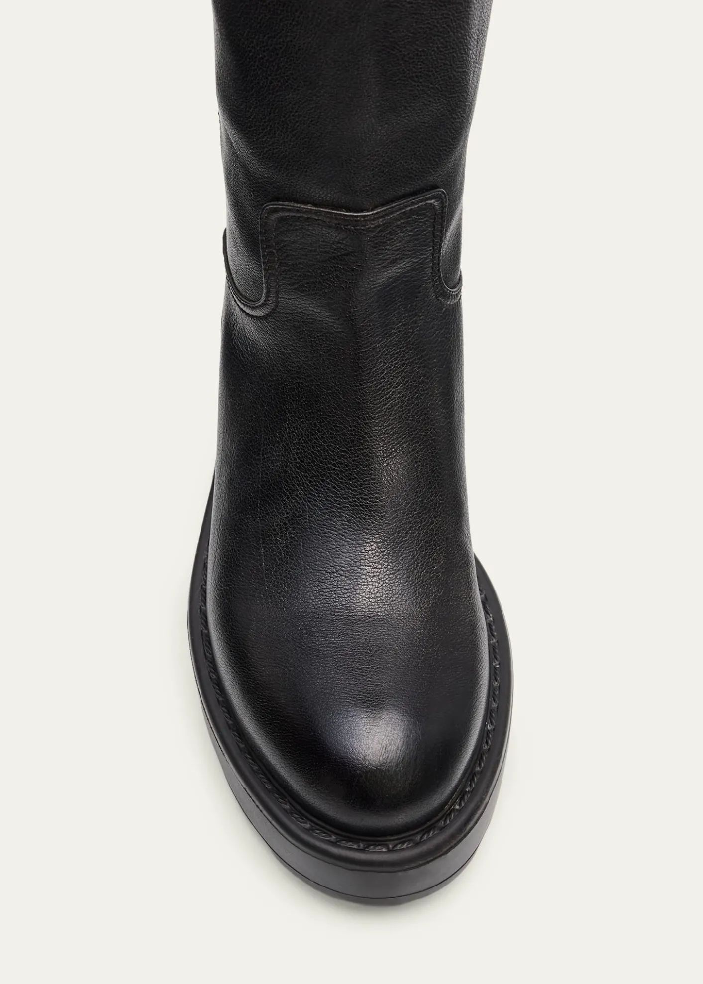 Miu Miu55mm Leather Knee-High Lug-Sole Boots