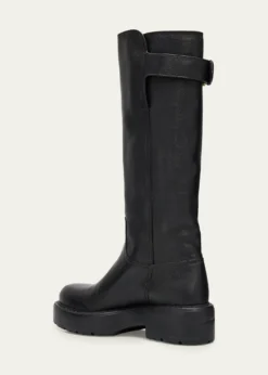 Miu Miu55mm Leather Knee-High Lug-Sole Boots