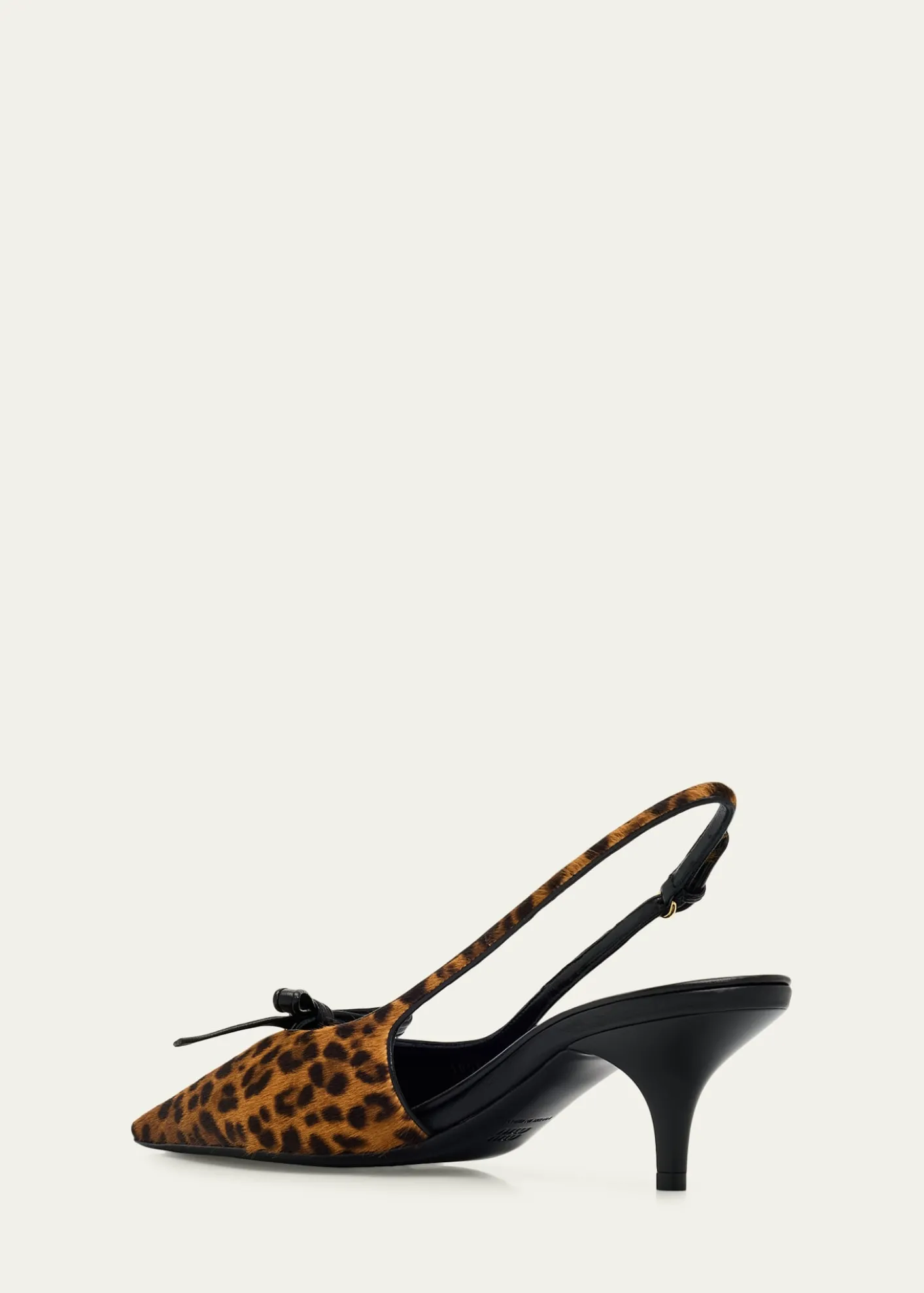 Miu Miu55mm Leopard Calf Hair Bow Slingback Pumps