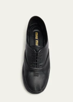 Miu MiuNappa Leather Low-Top Sneakers