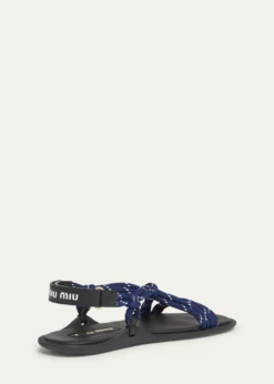 Miu MiuNastro Cross Rope Grip-Strap Sandals