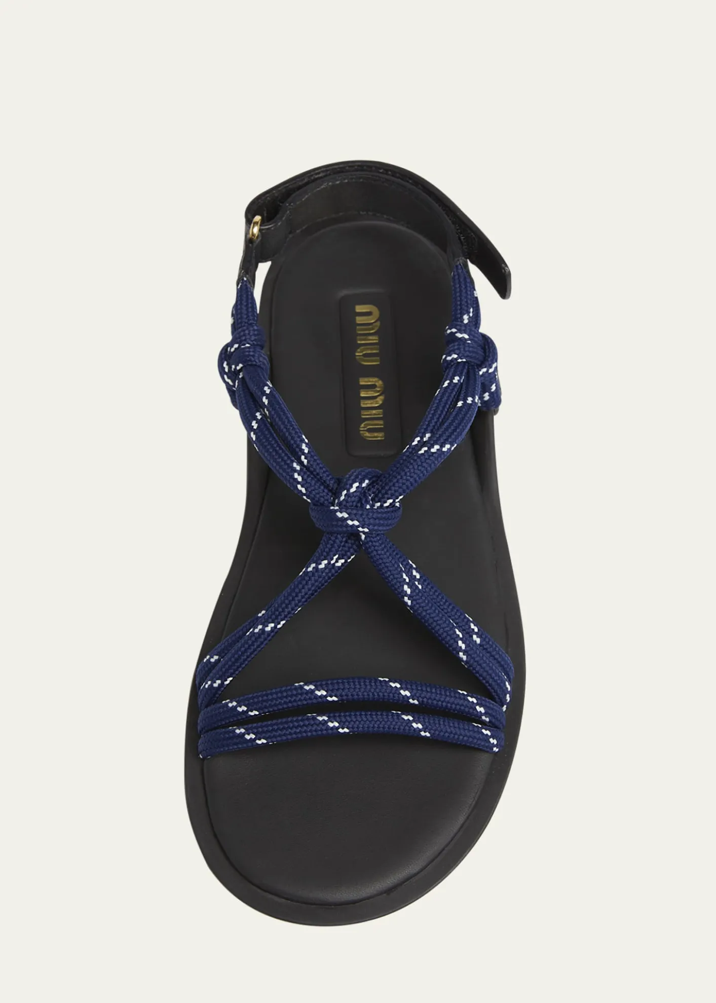 Miu MiuNastro Cross Rope Grip-Strap Sandals