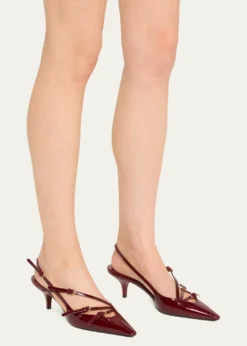 Miu MiuPatent Buckle-Trio Slingback Pumps