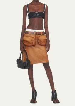 Miu MiuPocket Napa Leather Shoulder Bag