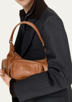 Miu MiuPocket Nappa Leather Shoulder Bag