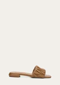 Miu MiuQuilted Leather Flat Slide Style