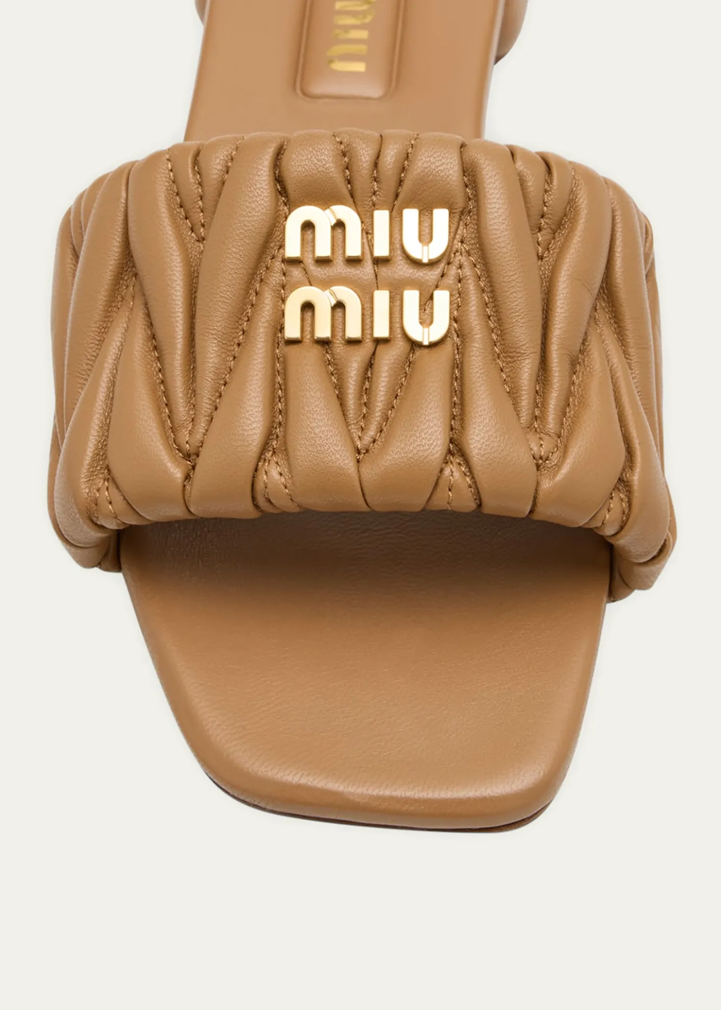 Miu MiuQuilted Leather Flat Slide Style