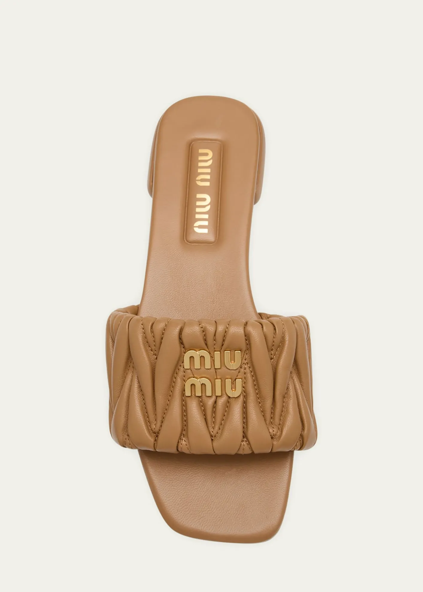 Miu MiuQuilted Leather Flat Slide Style
