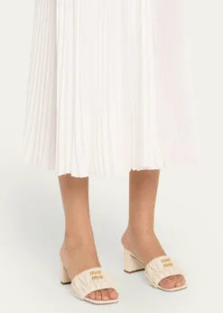 Miu MiuQuilted Leather Mule Sandals