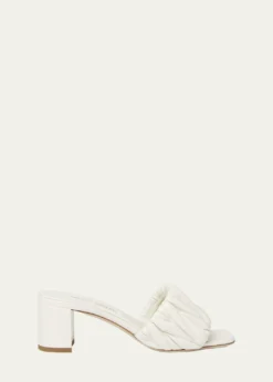 Miu MiuQuilted Leather Mule Sandals