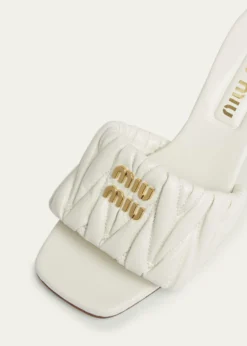 Miu MiuQuilted Leather Mule Sandals