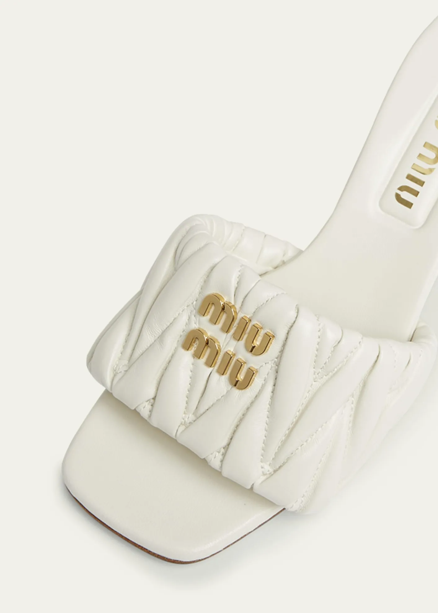 Miu MiuQuilted Leather Mule Sandals