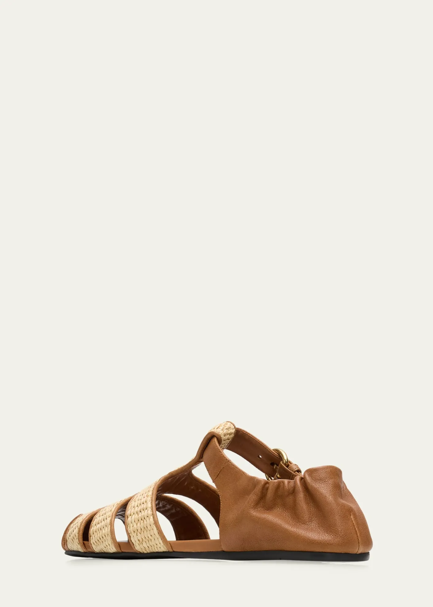 Miu MiuRaffia and Leather Fisherman Sandals