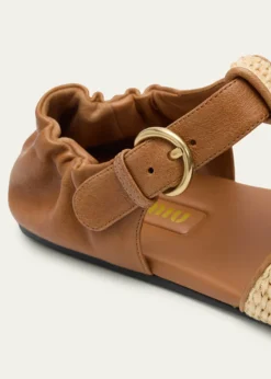 Miu MiuRaffia and Leather Fisherman Sandals