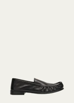 Miu MiuRuched Leather Mocassin Loafers