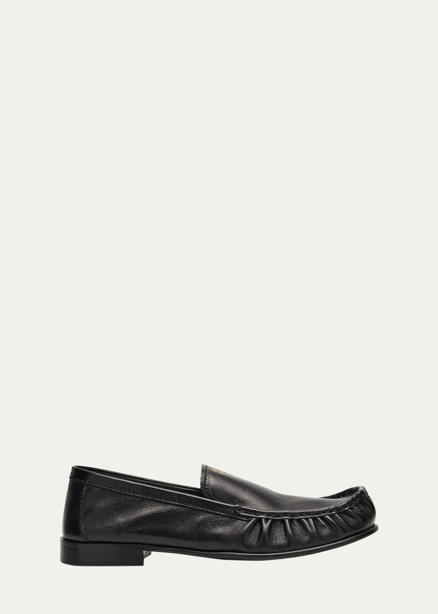 Miu MiuRuched Leather Mocassin Loafers