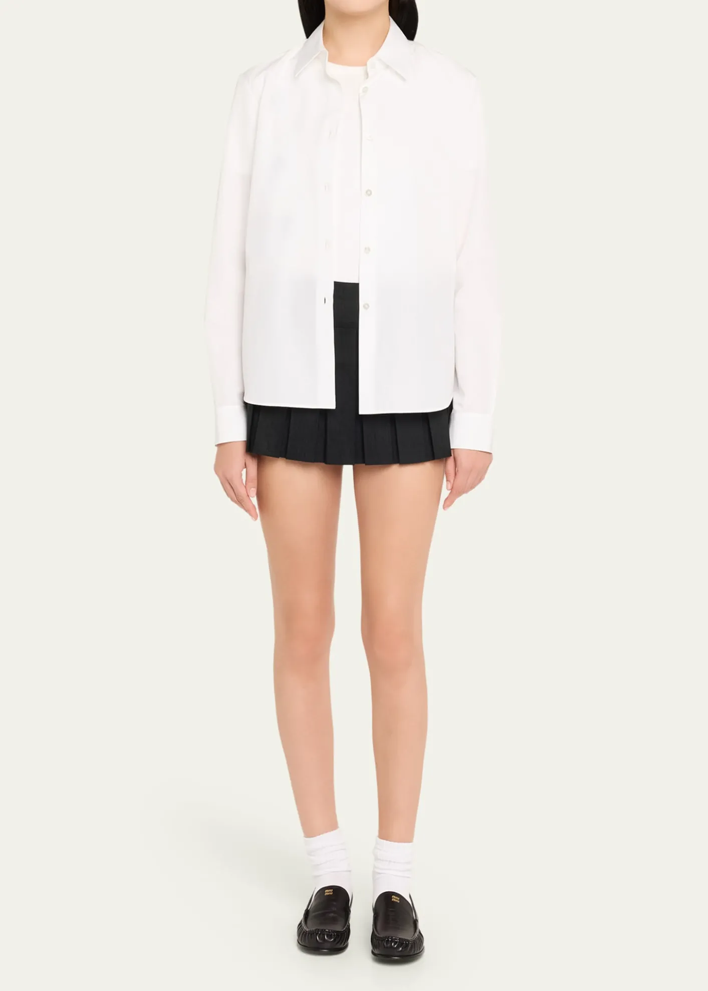 Miu MiuRuched Leather Mocassin Loafers