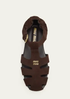 Miu MiuRuched Suede Fisherman Sandals