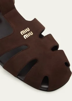 Miu MiuRuched Suede Fisherman Sandals