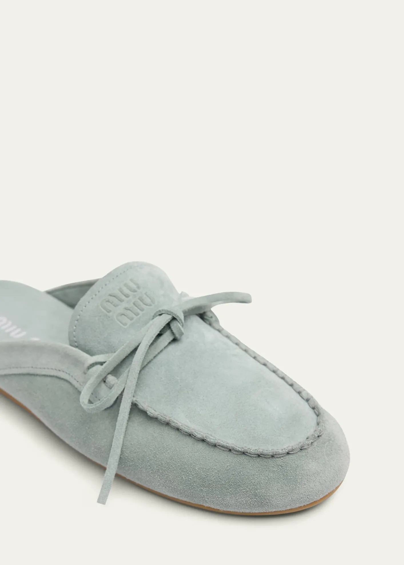 Miu MiuSabot Suede Moccasin Mules