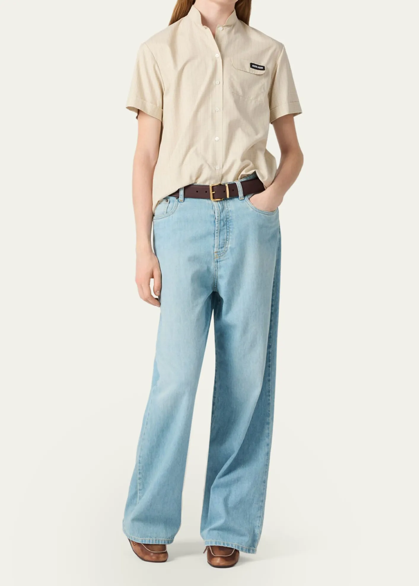 Miu MiuStonewashed Wide-Leg Jeans