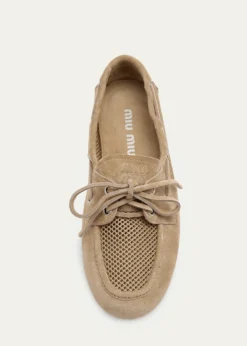 Miu MiuSuede Mesh Moccasins