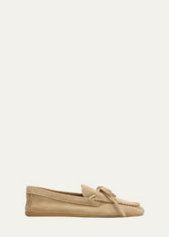 Miu MiuSuede Moccasin Loafers