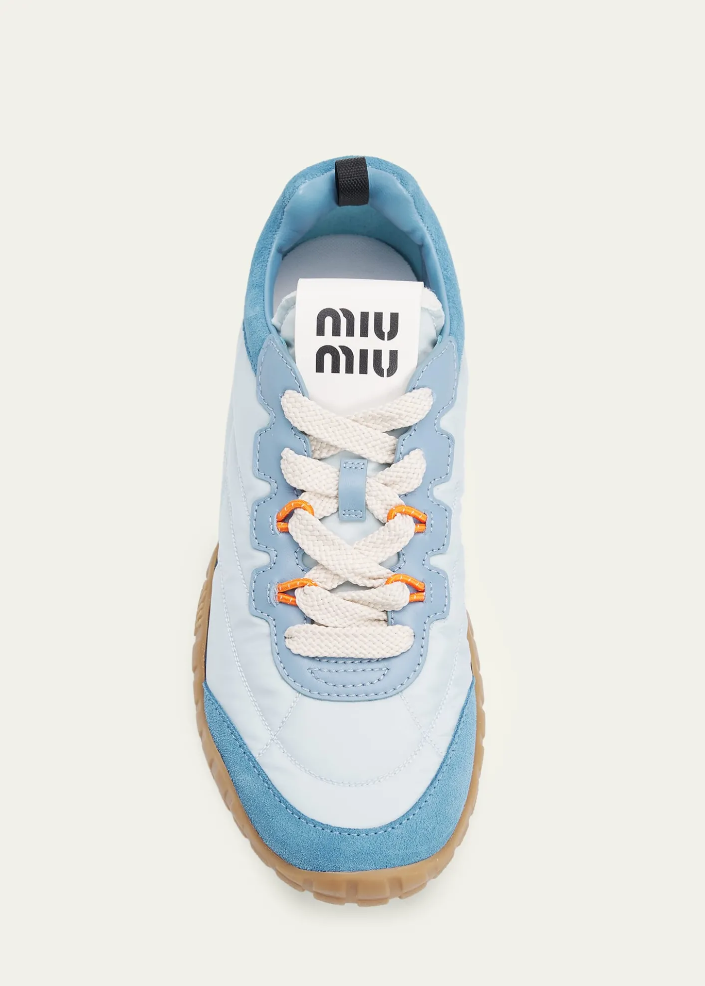 Miu MiuTechnical Fabric and Suede Low-Top Sneakers