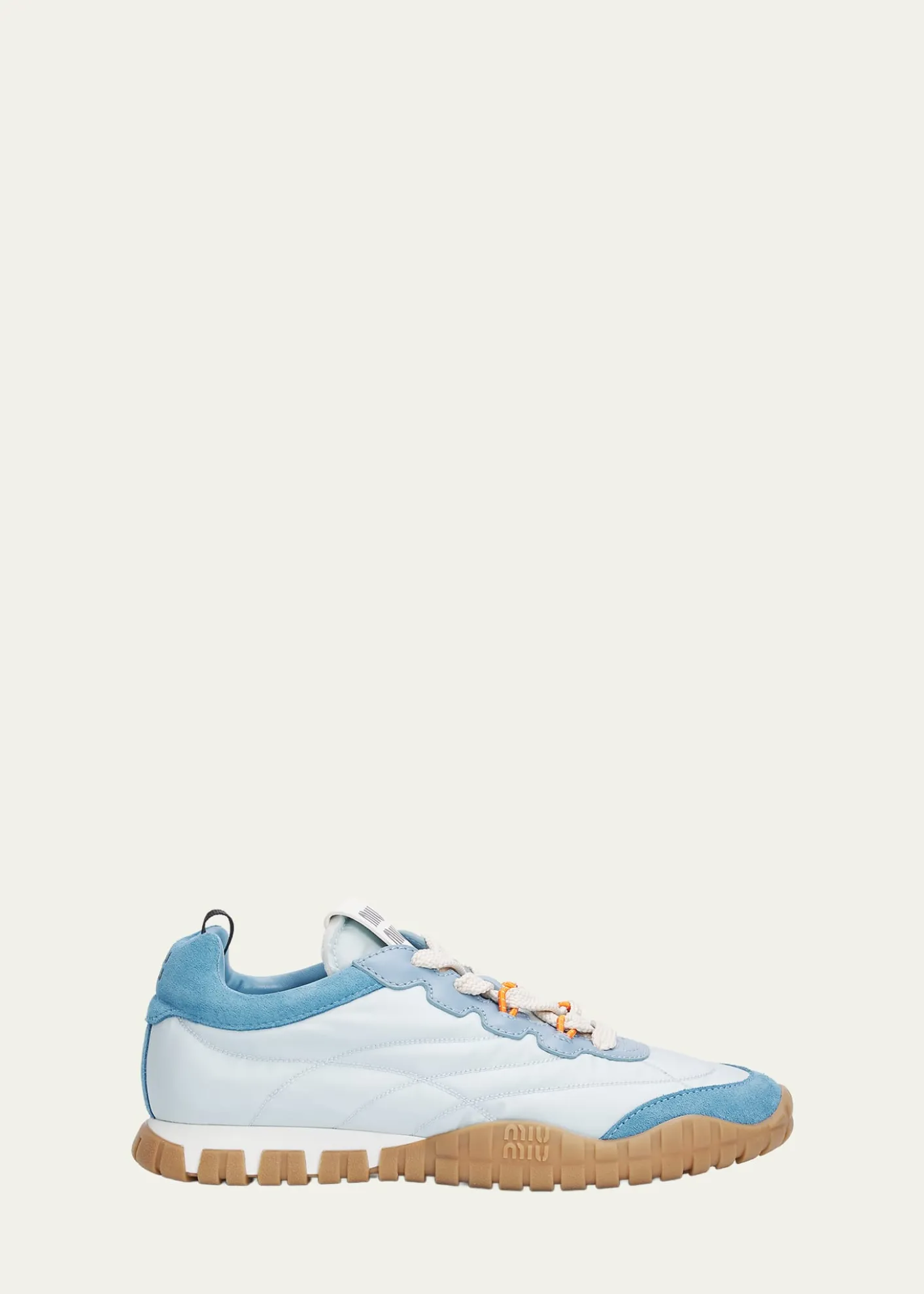 Miu MiuTechnical Fabric and Suede Low-Top Sneakers