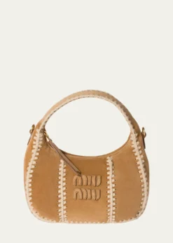 Miu MiuWander Crochet Suede Shoulder Bag