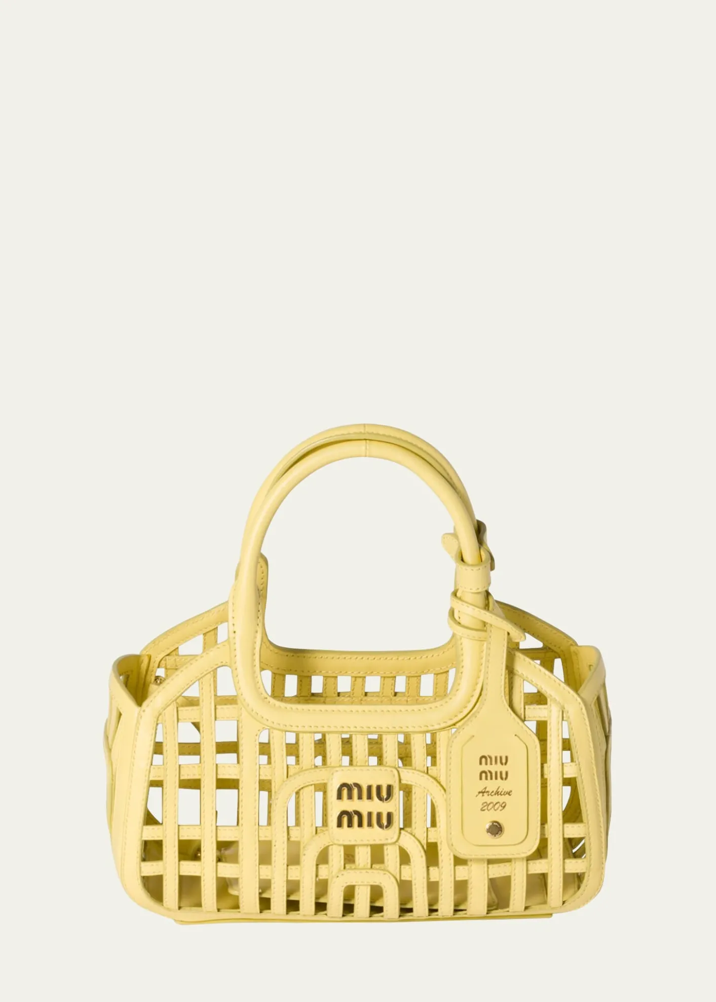 Miu MiuWoven Leather Top-Handle Bag