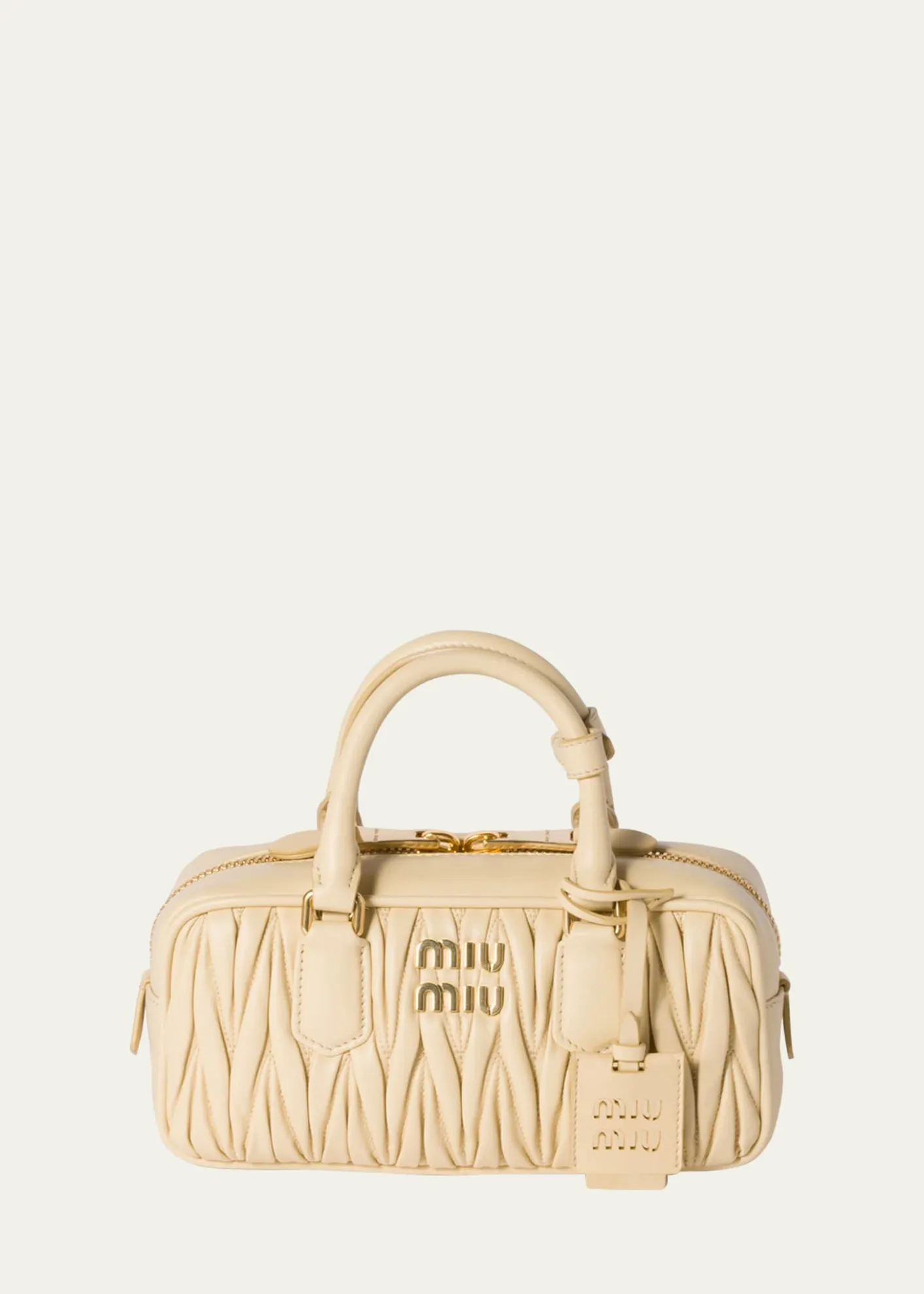 Miu MiuZip Quilted Leather Top-Handle Bag