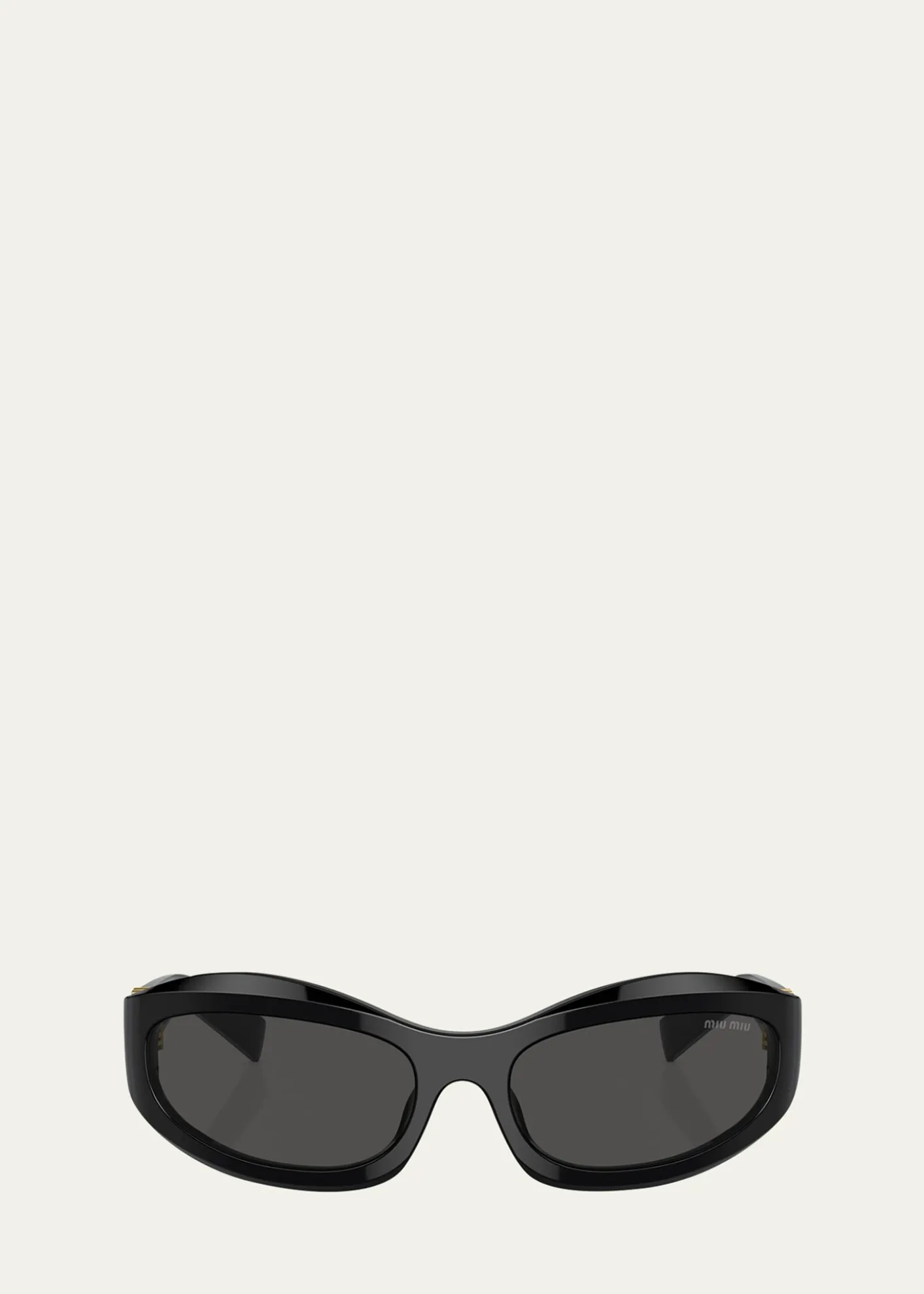 Miu Miu14ZSF Logo Oval Acetate Sunglasses